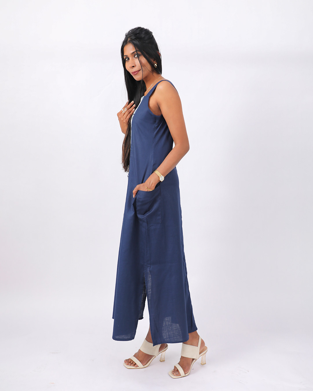 Linen Aura Navy by Weavera - Image 2